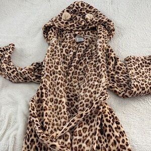 Leopard Print Kids Robe